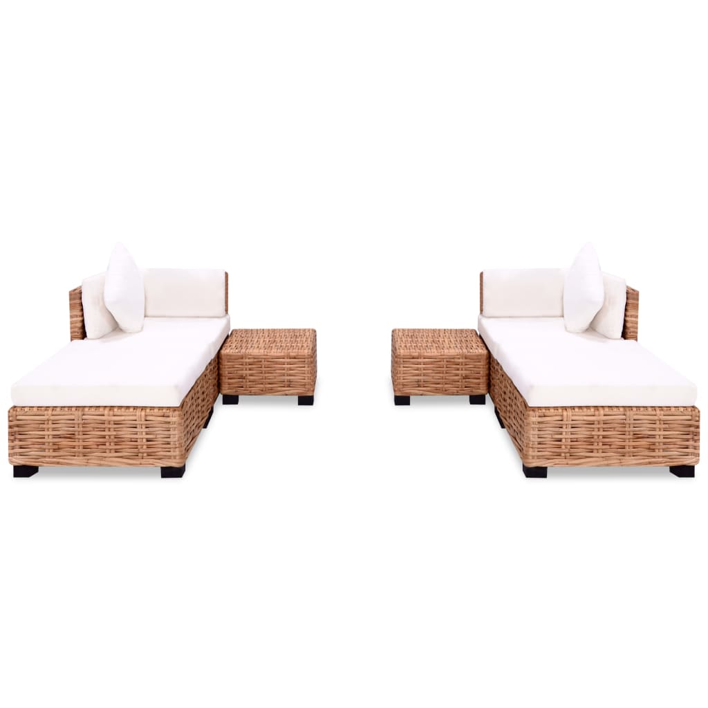 vidaXL Комплект мека мебел, 16 части, естествен ратан