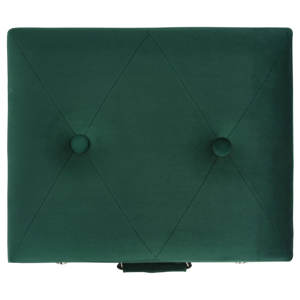 vidaXL Табуретки за съхранение, 3 бр, зелени, кадифе