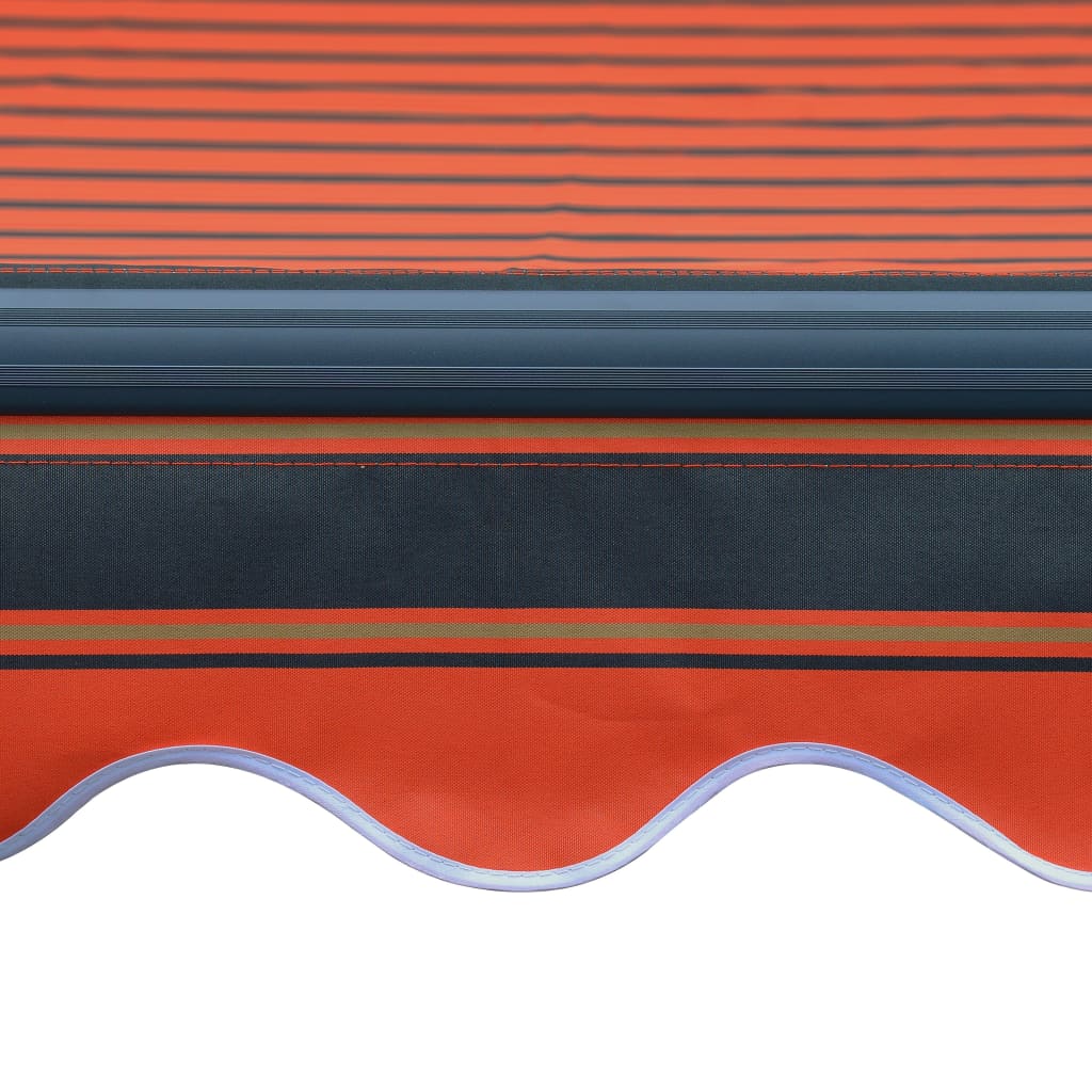 vidaXL Прибиращ се сенник сензор за вятър LED 350x250 см оранжевокафяв