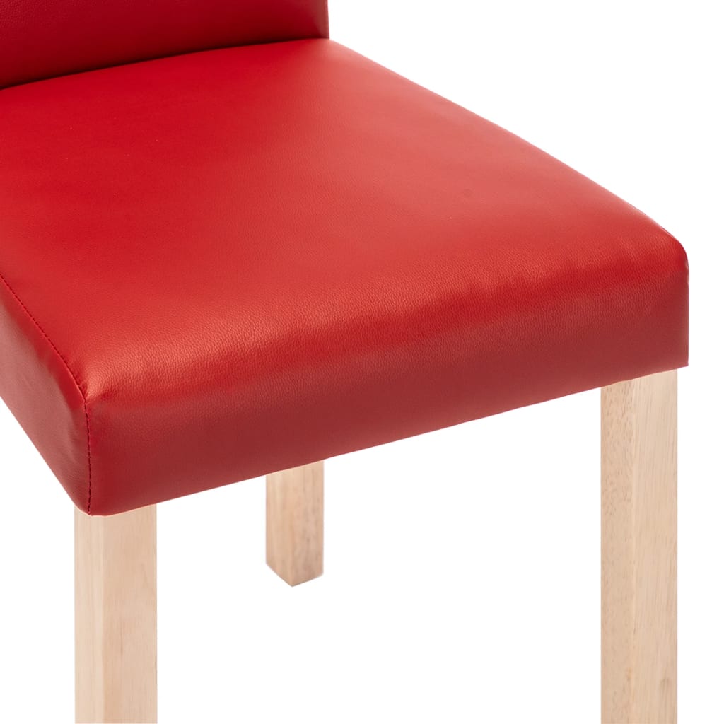 vidaXL Трапезни столове, 2 бр, виненочервени, изкуствена кожа
