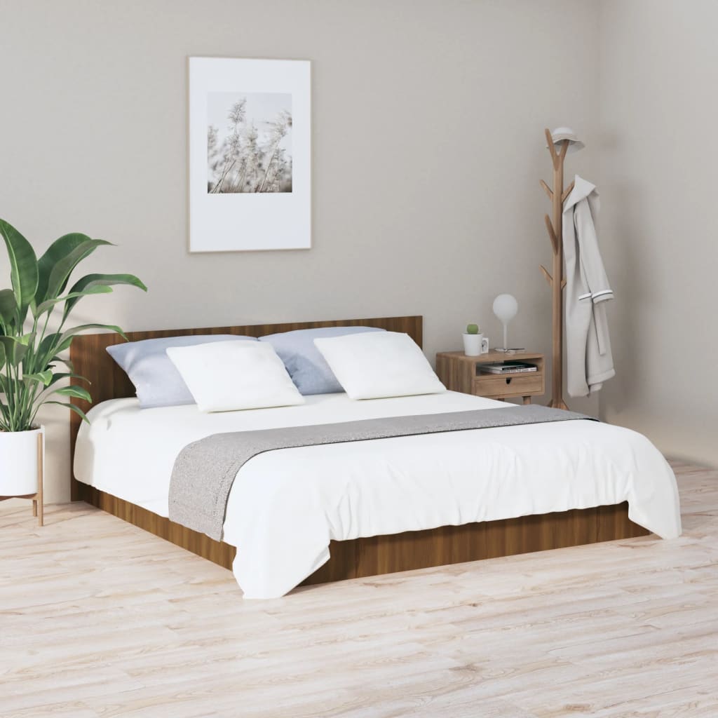 vidaXL Табла за легло, кафяв дъб, 200x1,5x80 см, инженерно дървесина