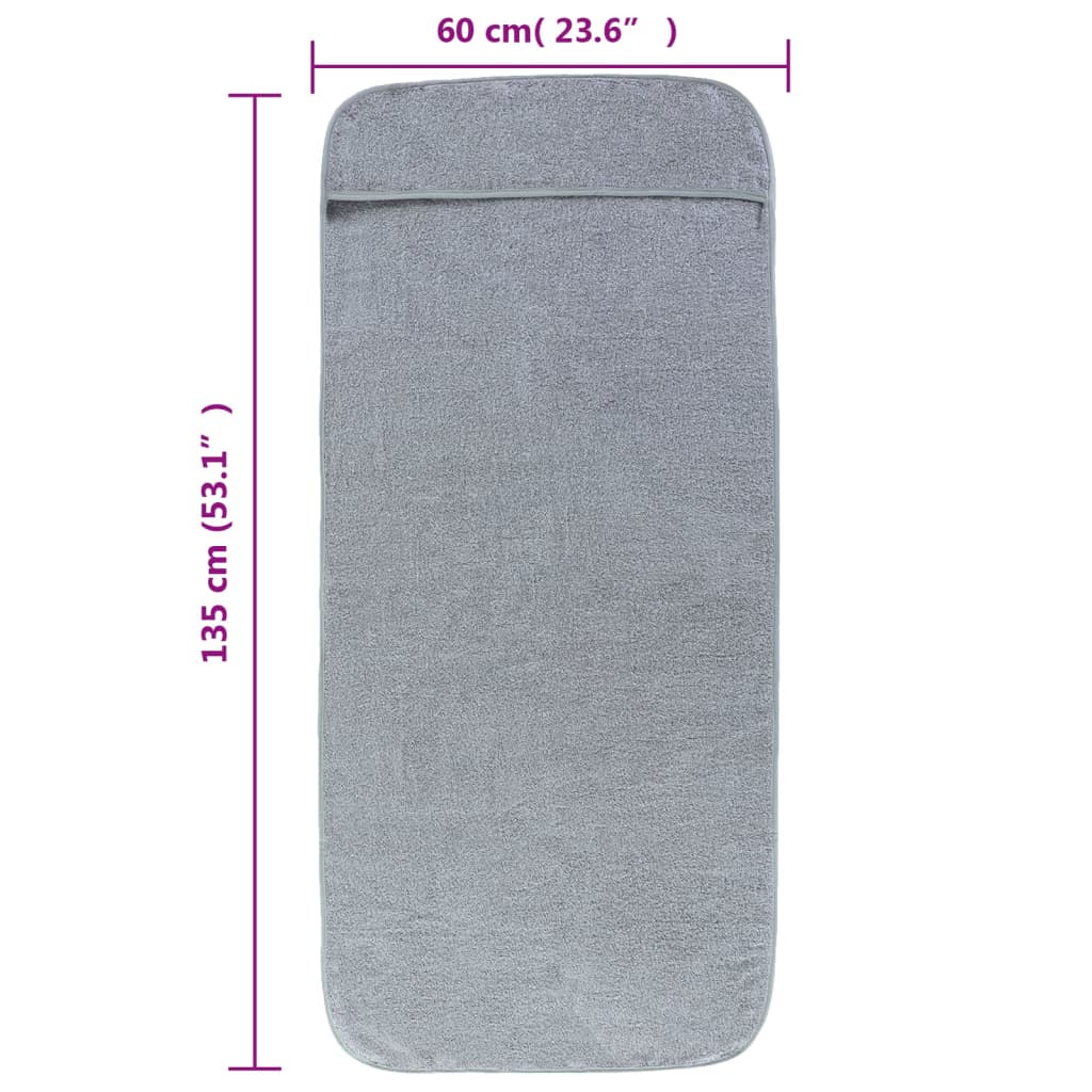 vidaXL Плажни кърпи 4 бр сиви 60x135 см текстил 400 GSM