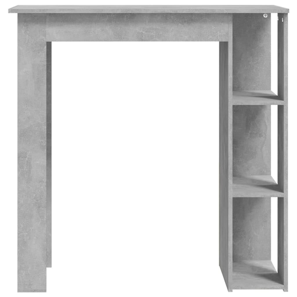 vidaXL Бар маса с рафт, бетонно сива, 102x50x103,5 см, ПДЧ