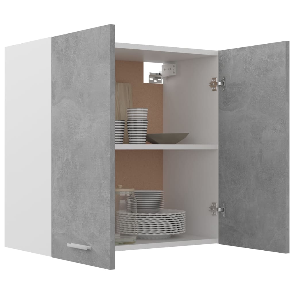 vidaXL Висящ шкаф, бетонно сив, 60x31x60 см, ПДЧ