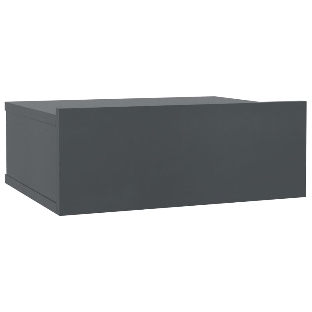 vidaXL Нощно шкафче със стенен монтаж, сиво, 40x30x15 см, ПДЧ