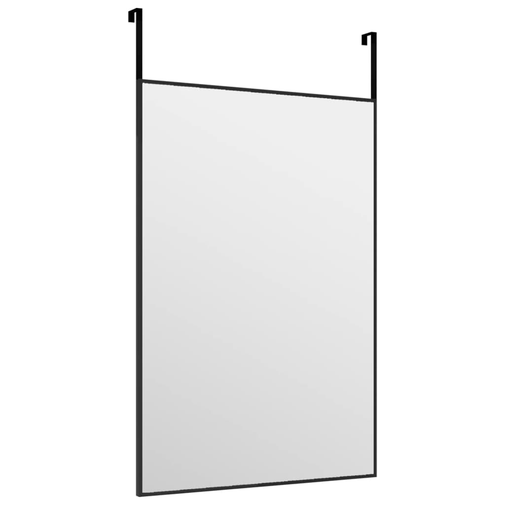 vidaXL Огледало за врата, черно, 40x60 см, стъкло и алуминий