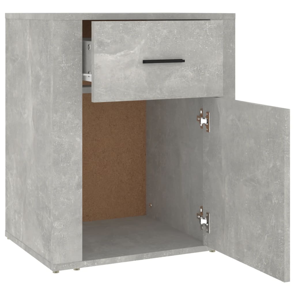 vidaXL Нощно шкафче, сиво, 50x36x60 см, инженерно дърво