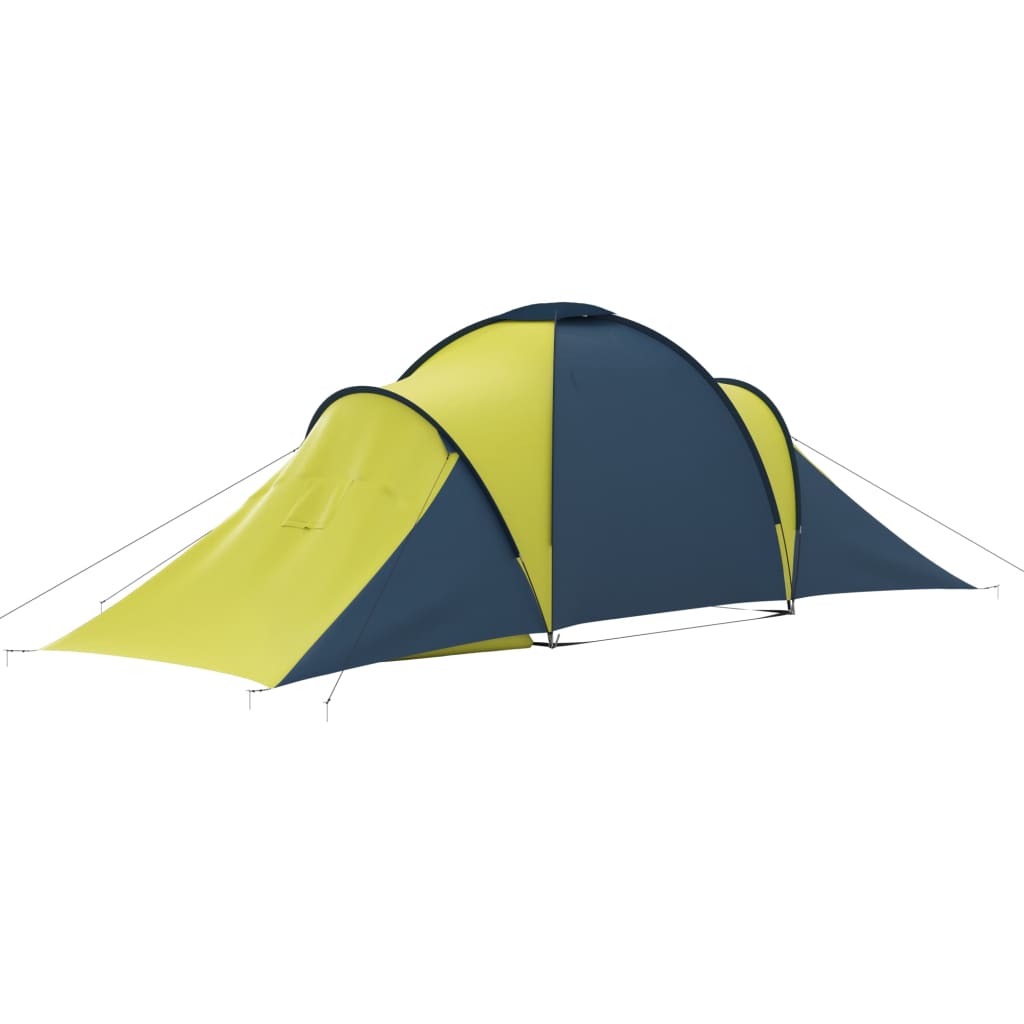 vidaXL Къмпинг палатка за 6 души синьо и жълто