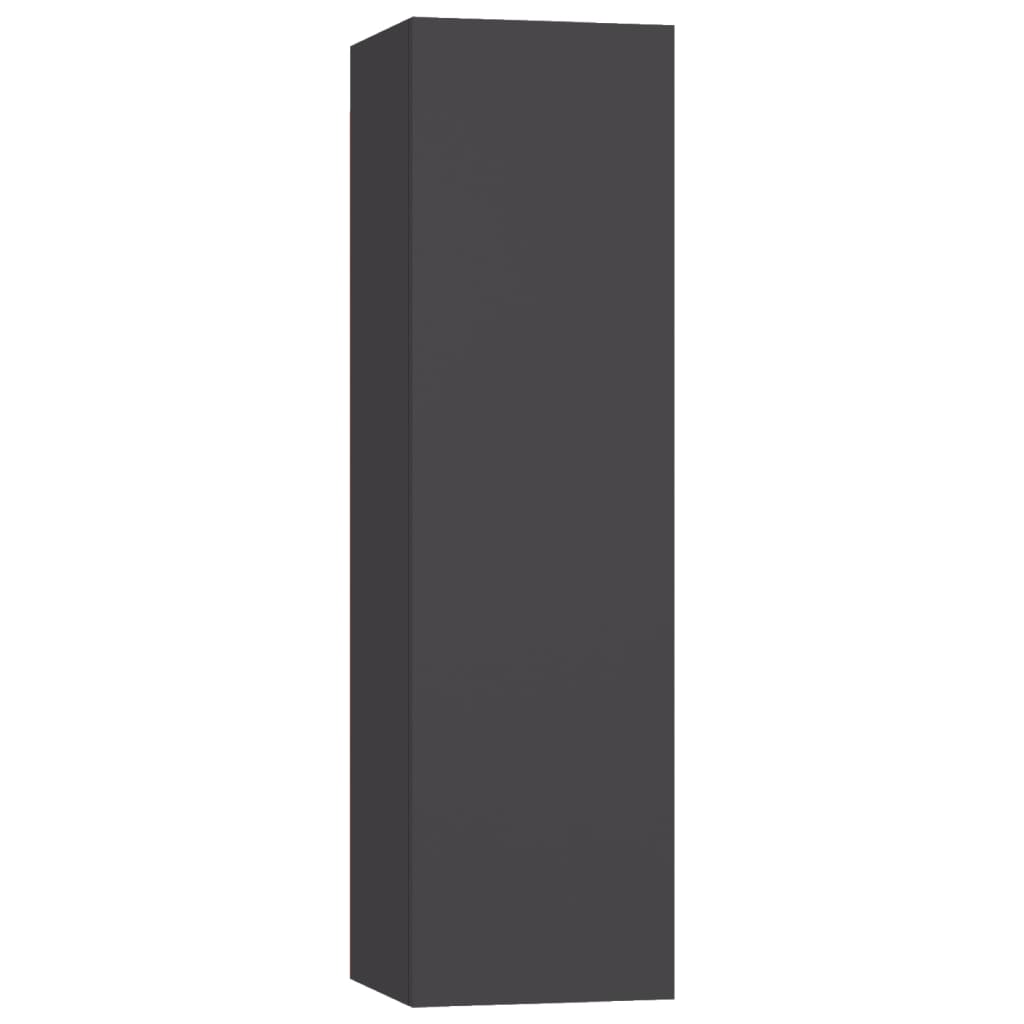 vidaXL ТВ шкафове, 4 бр, сиви, 30,5x30x110 см, ПДЧ