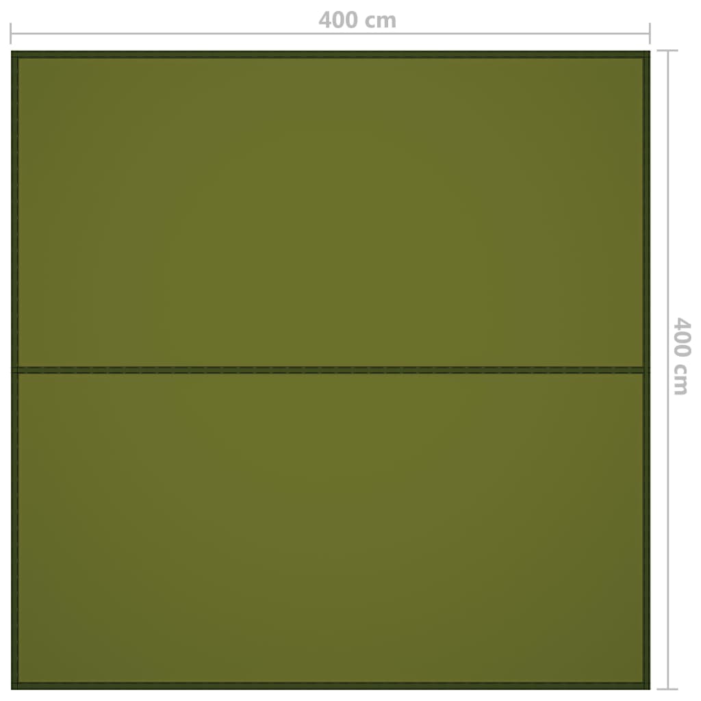 vidaXL Тента за къмпинг, 4x4 м, зелена