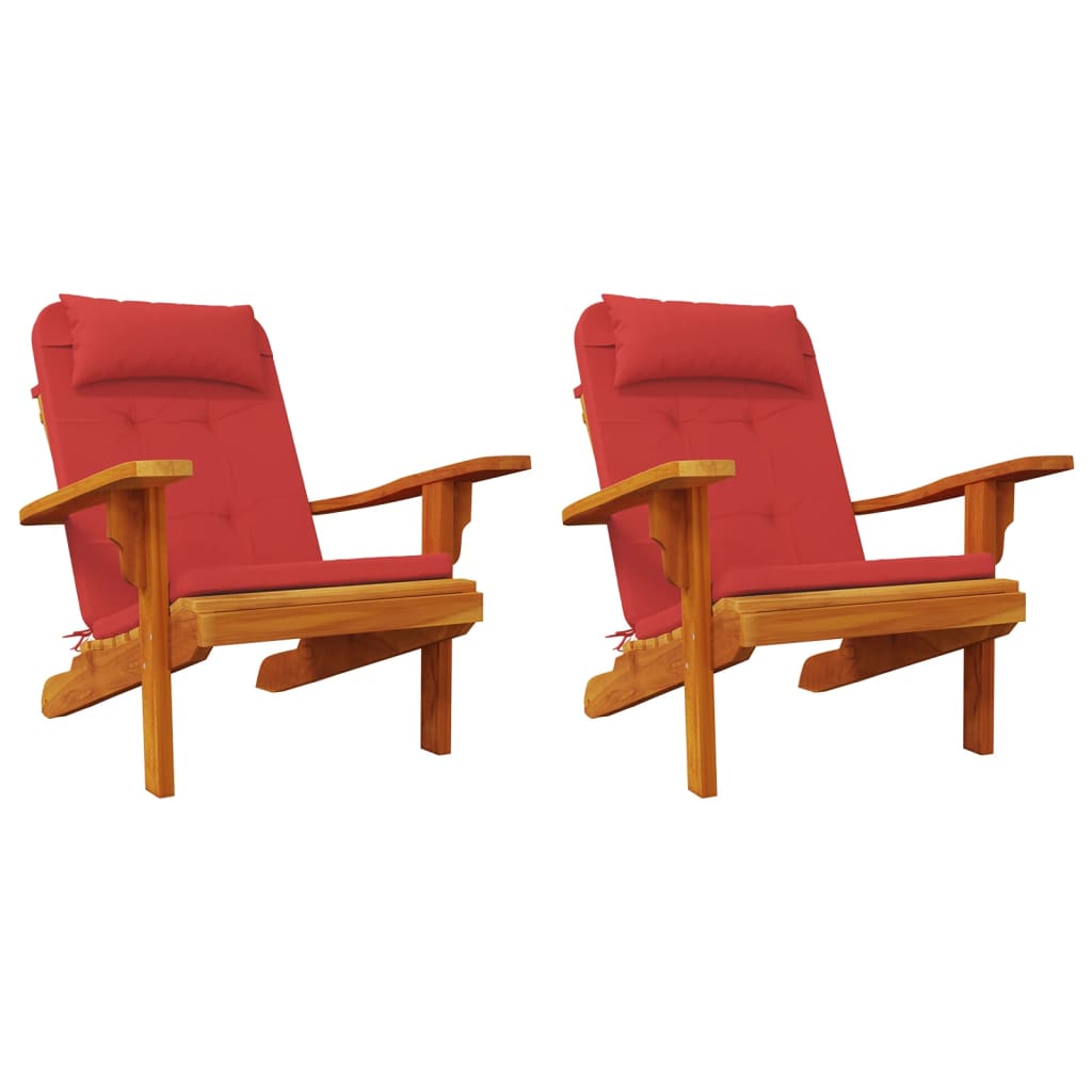 vidaXL Възглавници за столове Адирондак, 2 бр, червени, Оксфорд плат