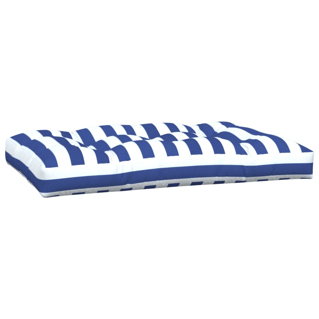 vidaXL Палетни възглавници, 5 бр, синьо-бели ивици, текстил