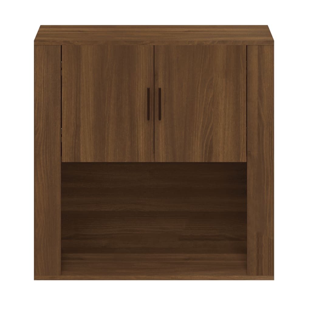 vidaXL Стенен шкаф, кафяв дъб, 80x33x80 см, инженерно дърво