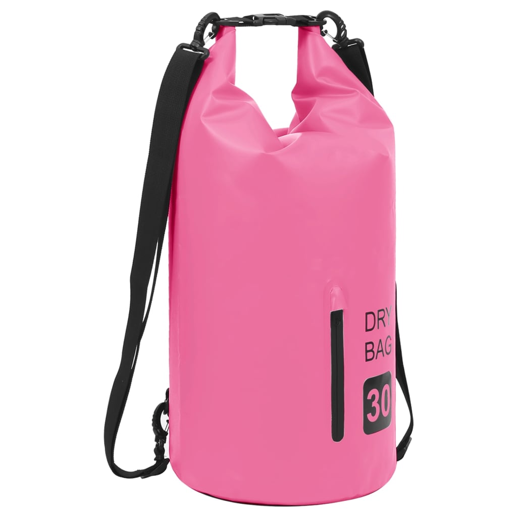 vidaXL Суха торба с цип, розова, 30 л, PVC