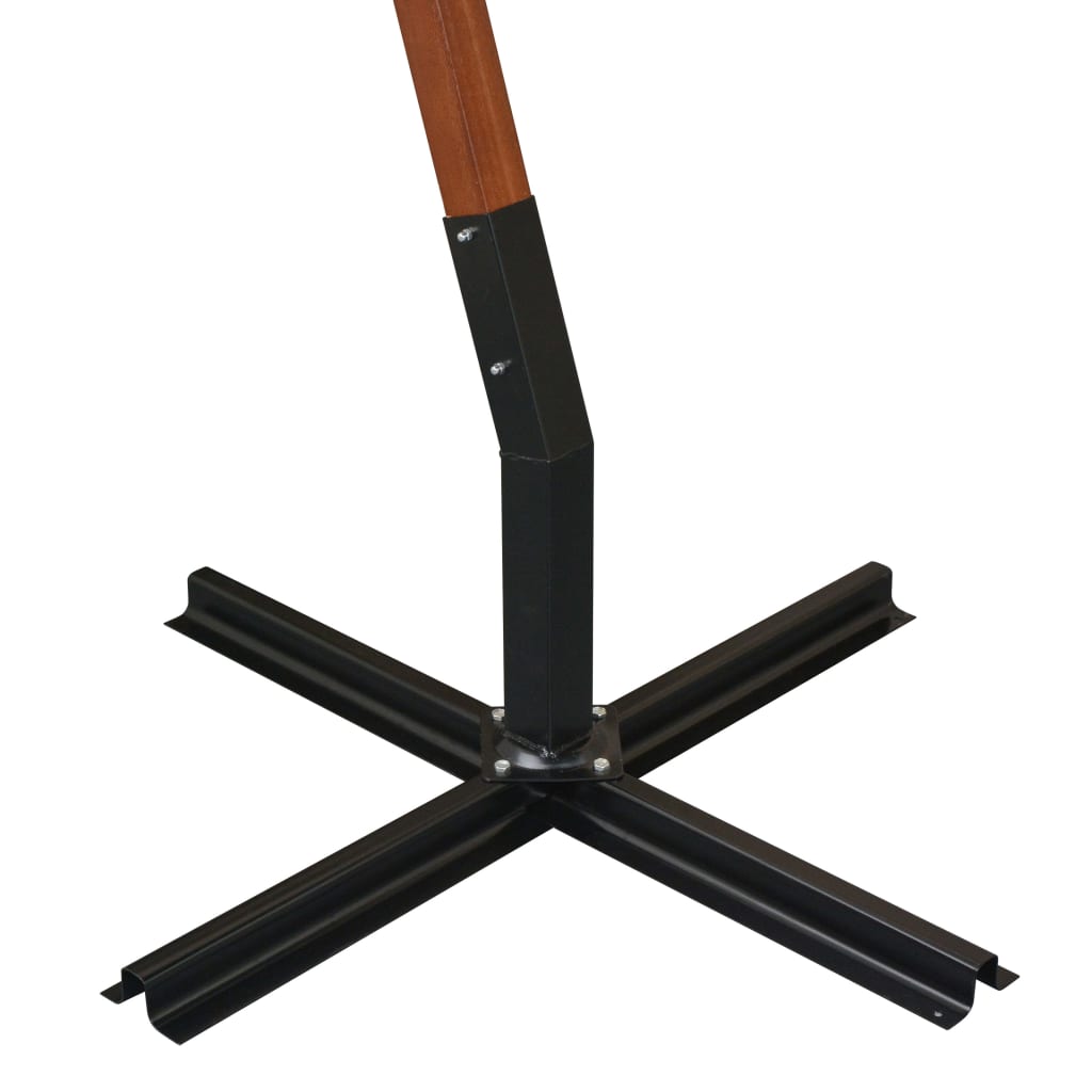 vidaXL Висящ чадър с прът, черен, 3x3 м, чам масив