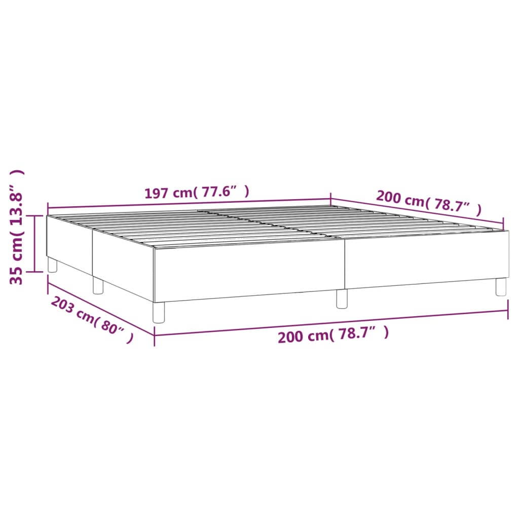 vidaXL Рамка за легло, тъмносиня, 200x200 см, кадифе