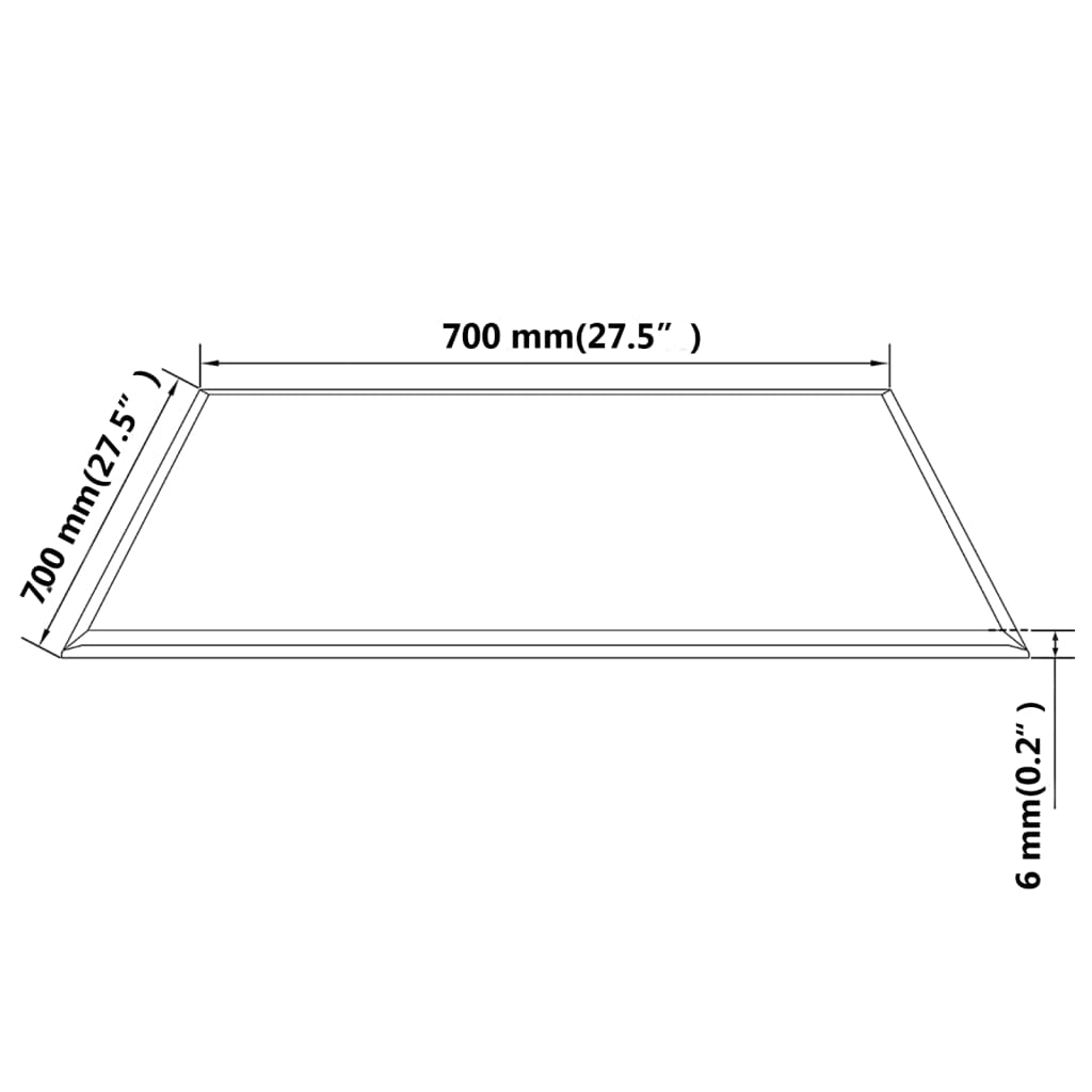 vidaXL Темпериран стъклен плот за маса, квадратен, 700х700 мм
