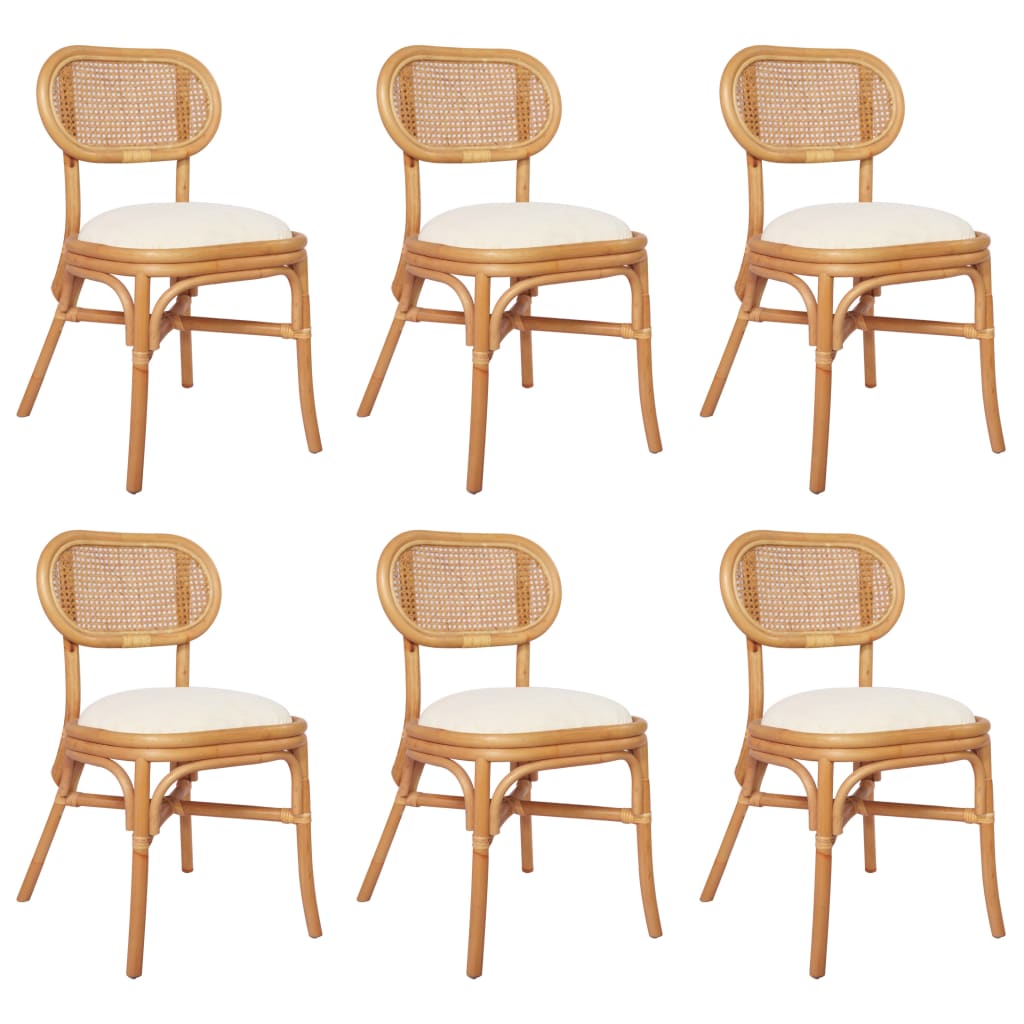 vidaXL Трапезни столове, 6 бр, тапицерия от лен
