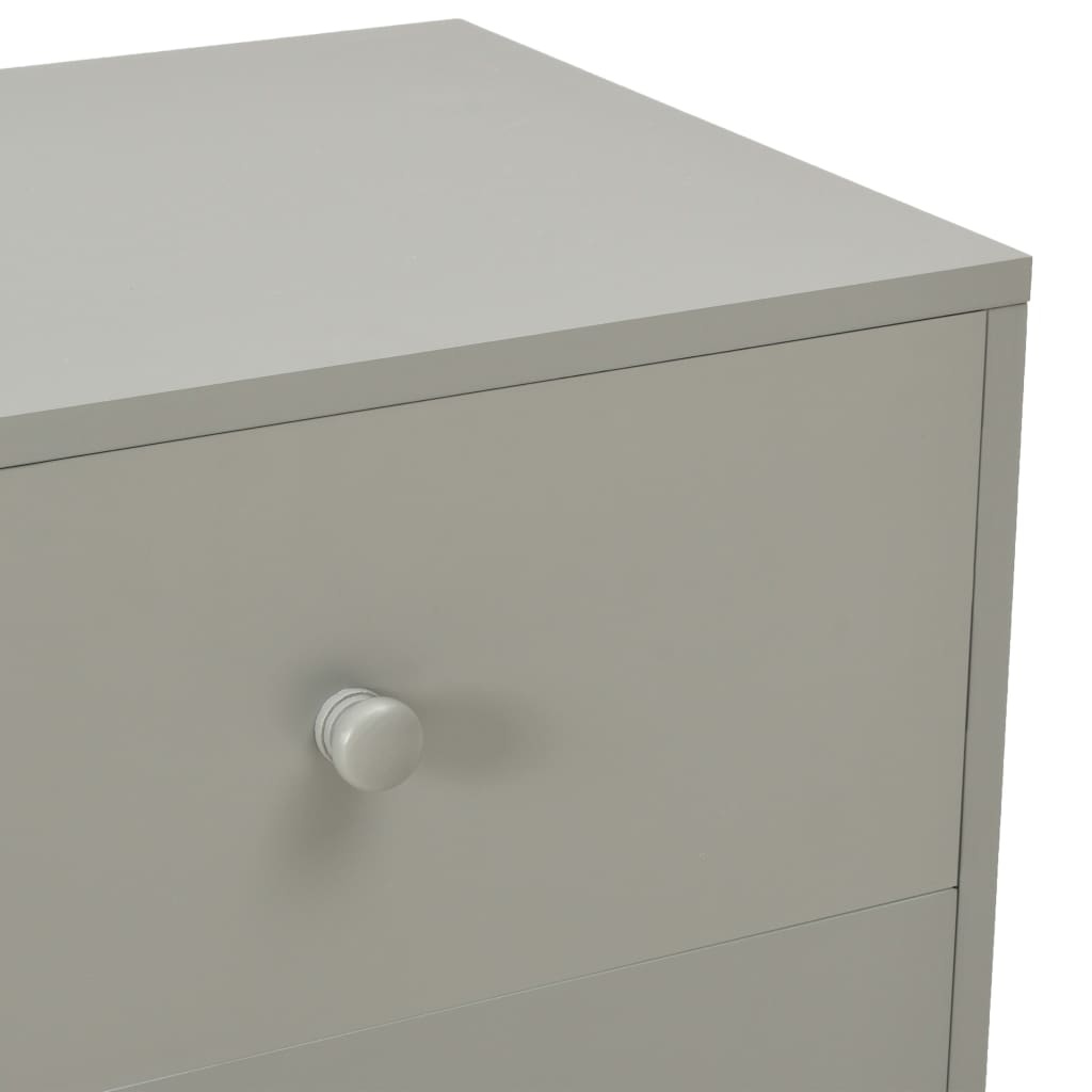 vidaXL Нощни шкафчета, 2 бр, сиви, 40x30x50 см, бор масив