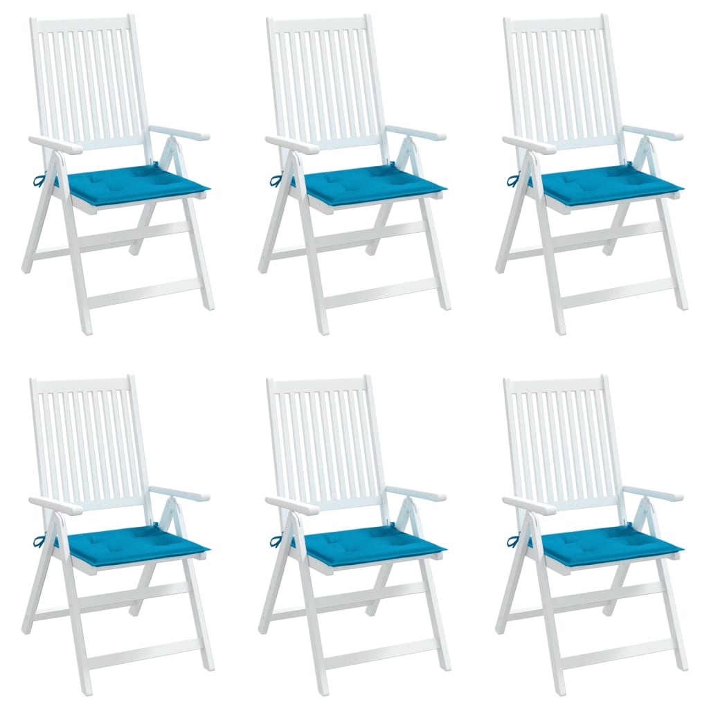 vidaXL Възглавници за столове 6 бр сини 40x40x3 см Оксфорд плат