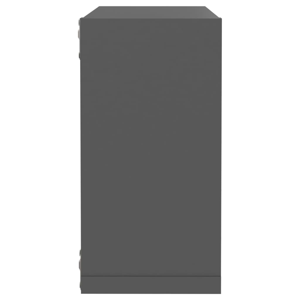 vidaXL Стенни кубични рафтове, 6 бр, сиви, 30x15x30 см