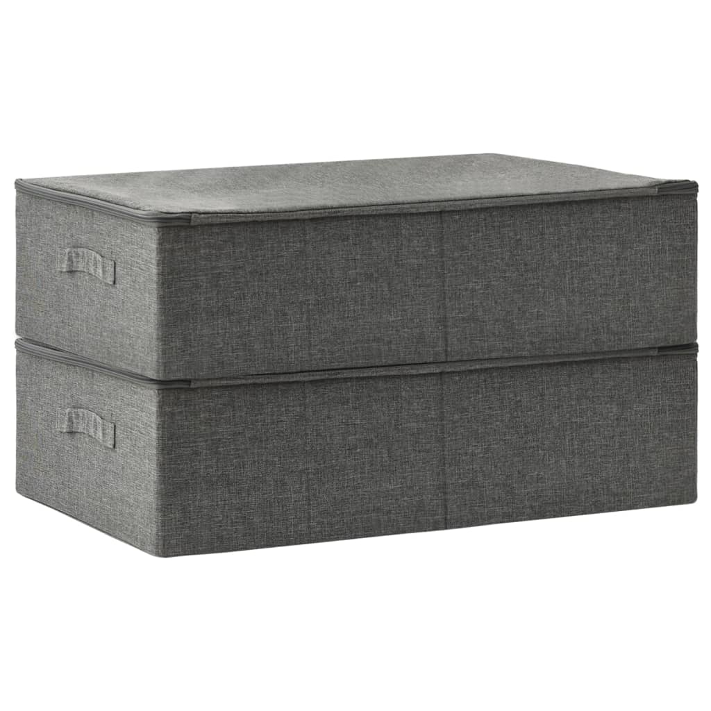 vidaXL Кутии за съхранение, 2 бр, текстил, 70x40x18 см, антрацит