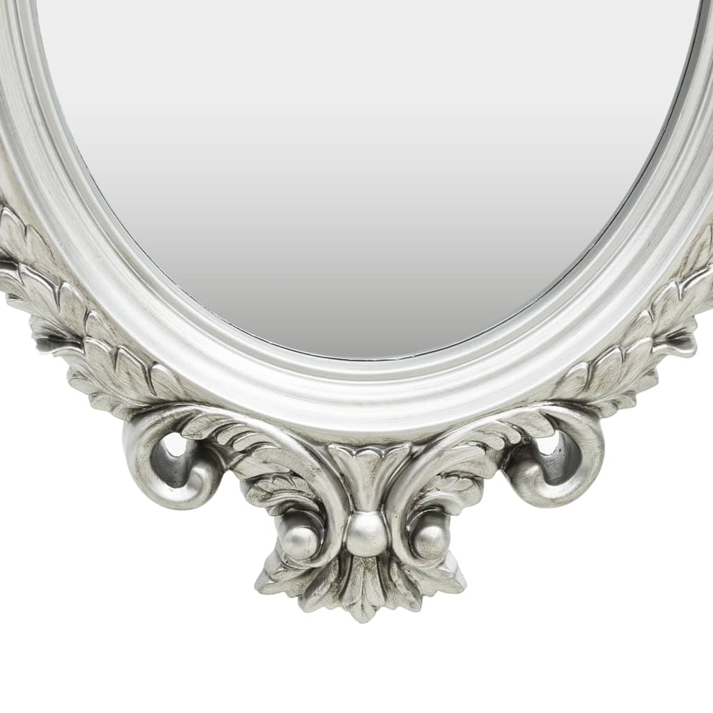 vidaXL Стенно огледало, стил замък, 56x76 см, сребристо
