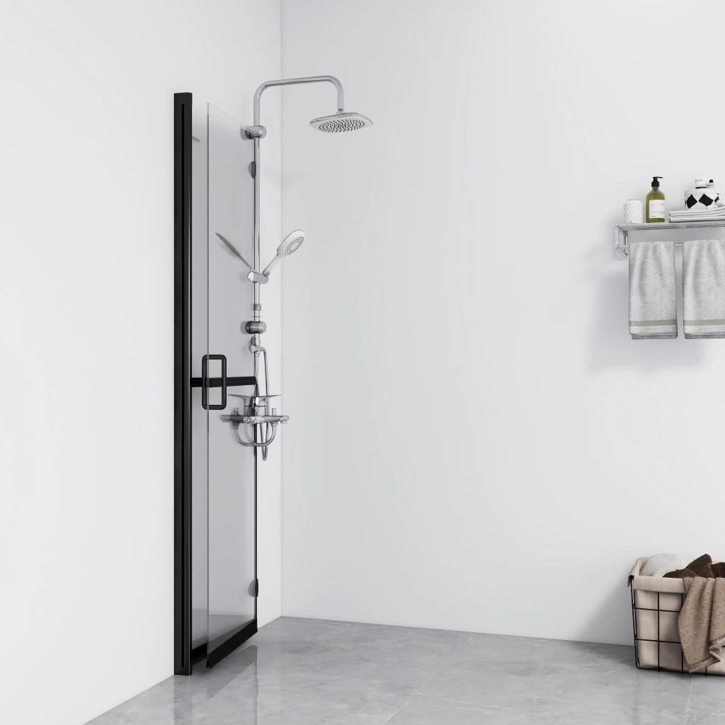 vidaXL Сгъваема стена за душ с прозрачно ESG стъкло, 100x190 см