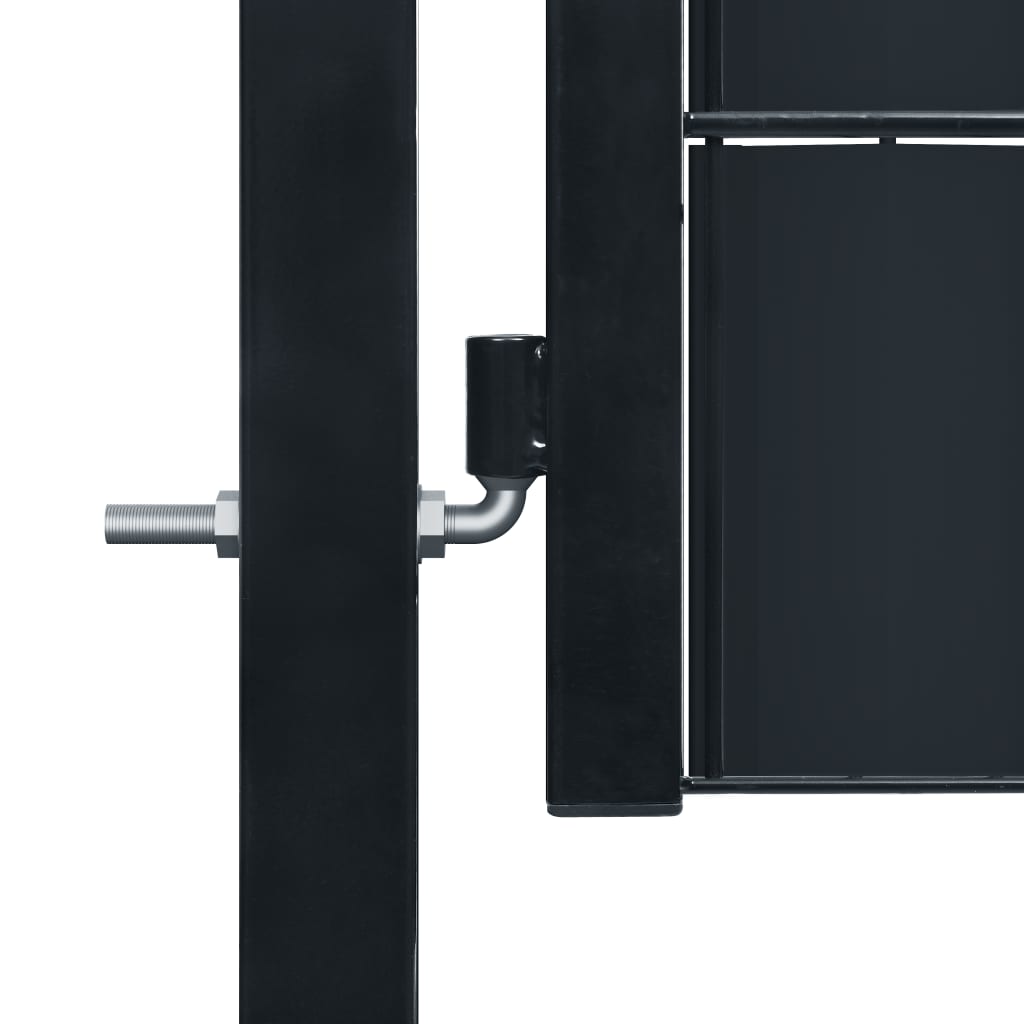 vidaXL Порта за ограда, PVC и стомана, 100x164 см, антрацит