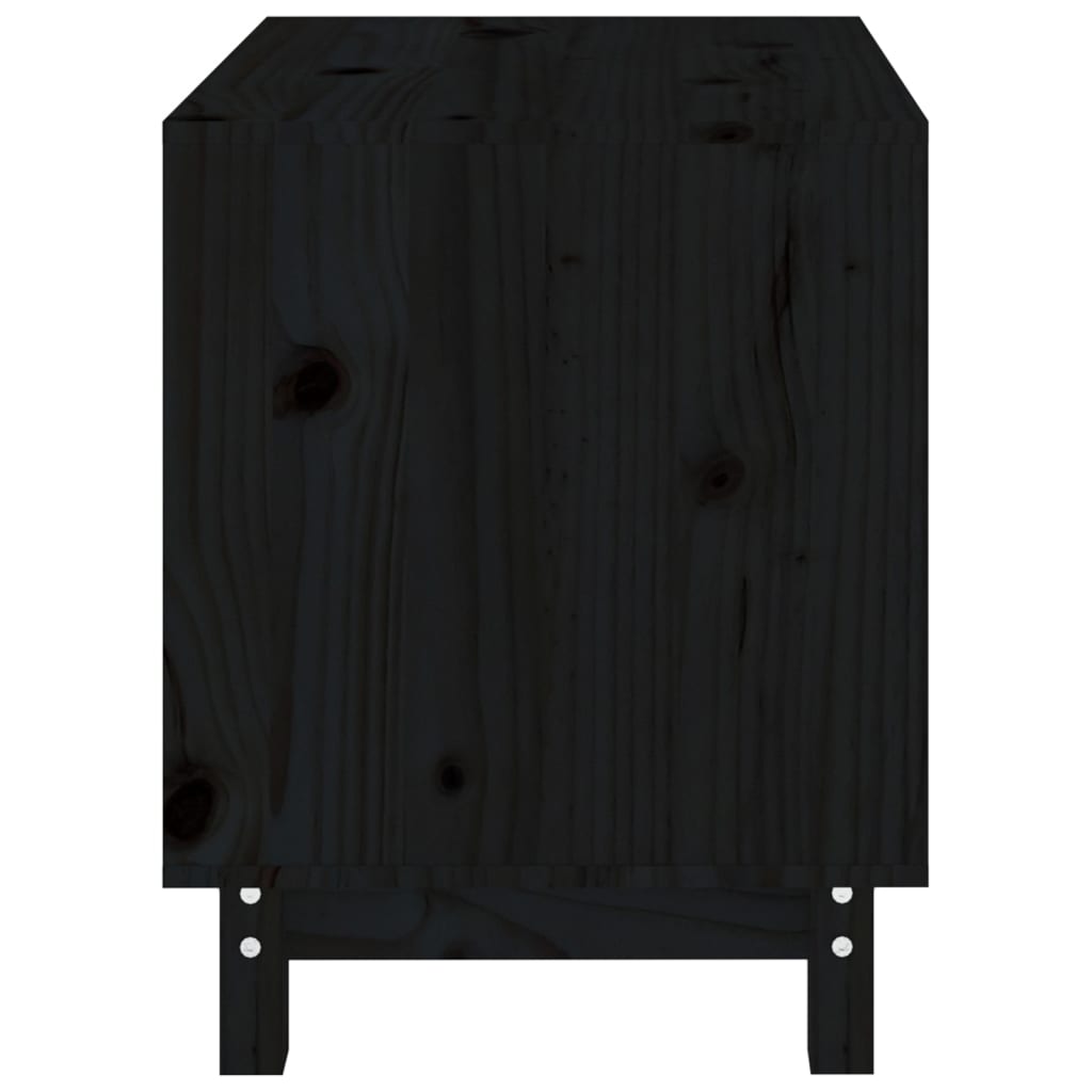vidaXL Кучешка колиба, черна, 60x45x57 см, бор масив