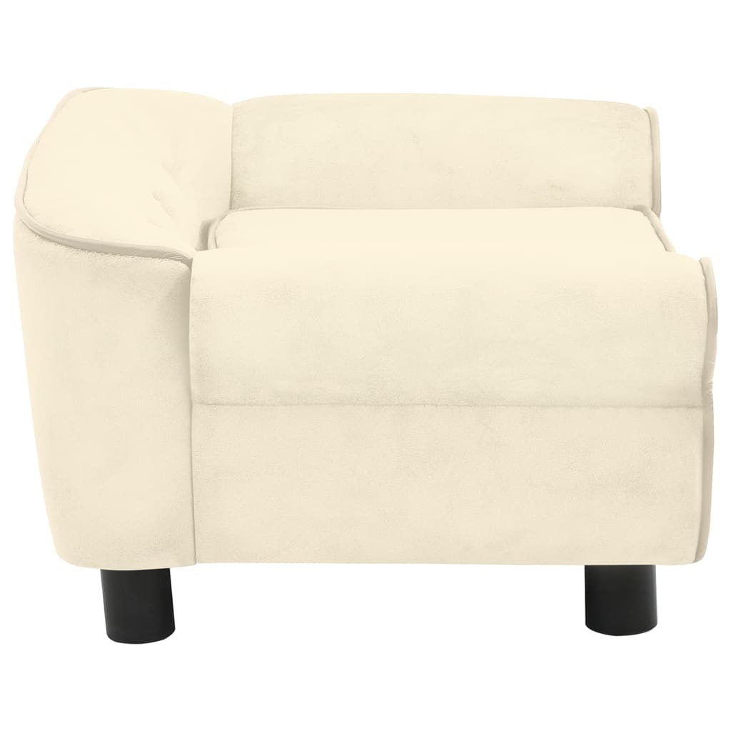 vidaXL Кучешки диван, кремав, 72x45x30 см, плюш