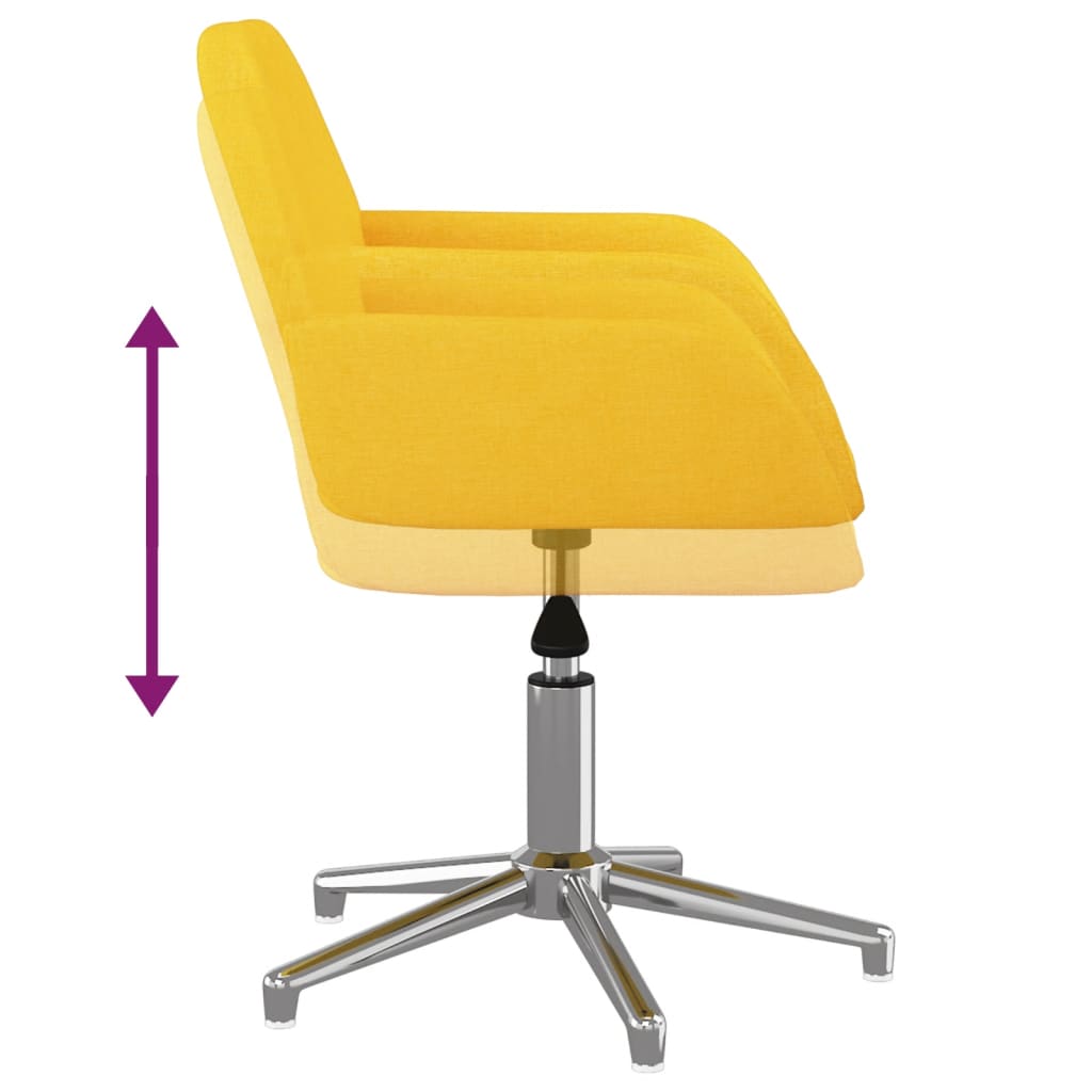 vidaXL Въртящ се офис стол, светложълт, текстил