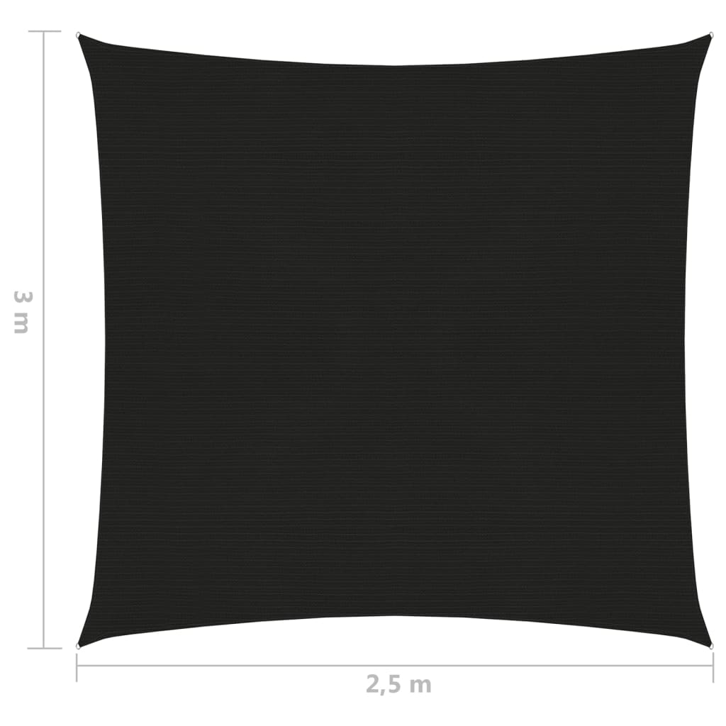 vidaXL Платно-сенник, 160 г/м², черно, 2,5x3 м, HDPE