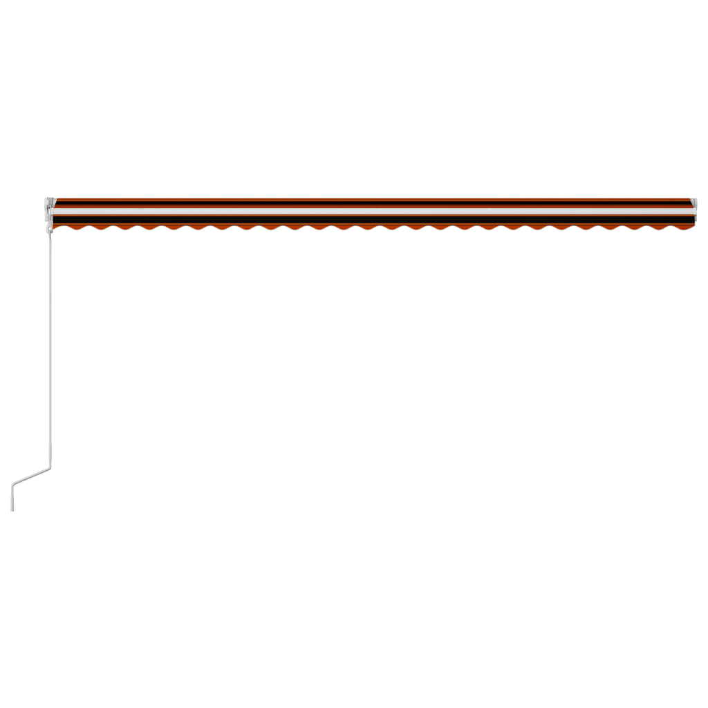 vidaXL Автоматично прибиращ се сенник, 600x300 см, оранжево и кафяво