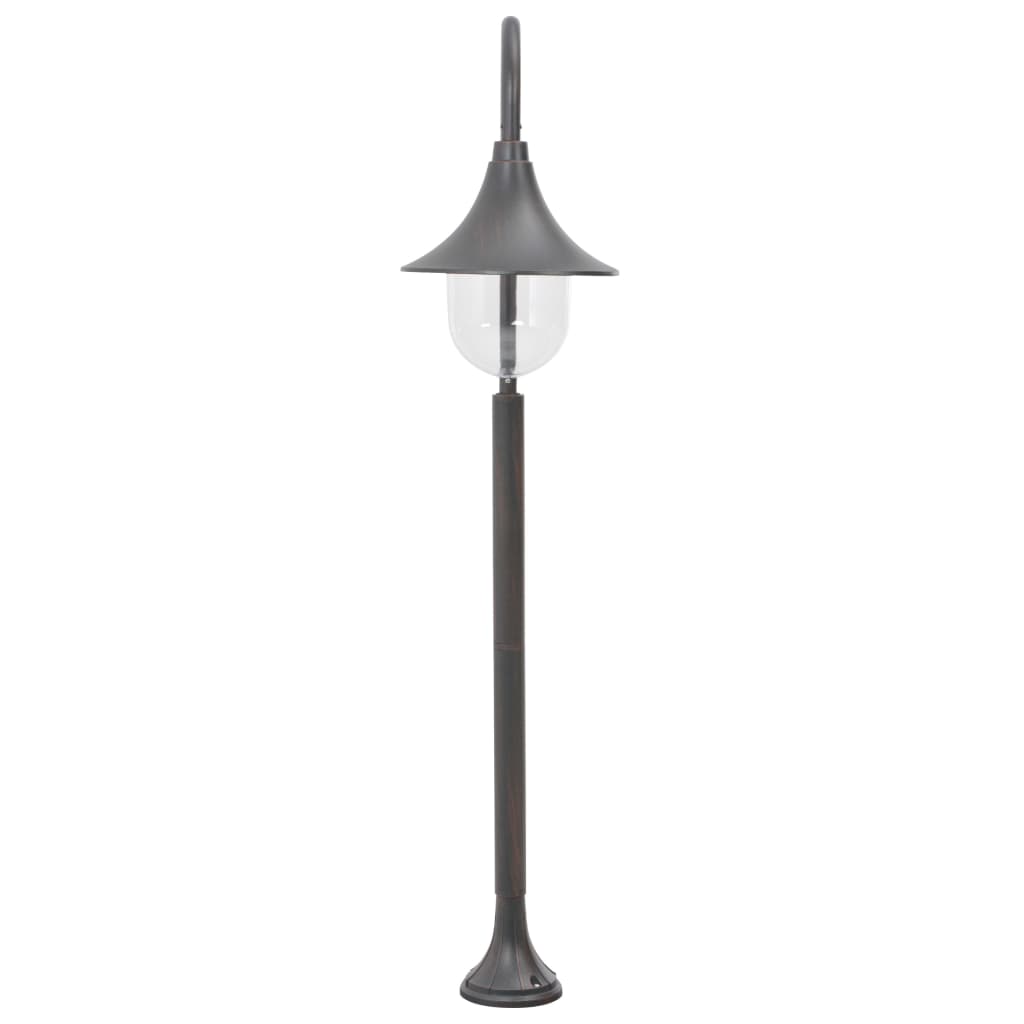 vidaXL Градински стълб, E27, 120 см, алуминий, бронз