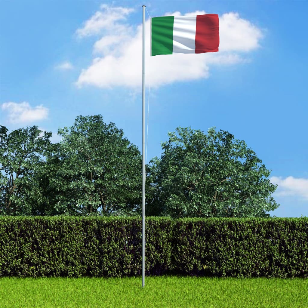 vidaXL Флаг на Италия и алуминиев флагщок, 4 м