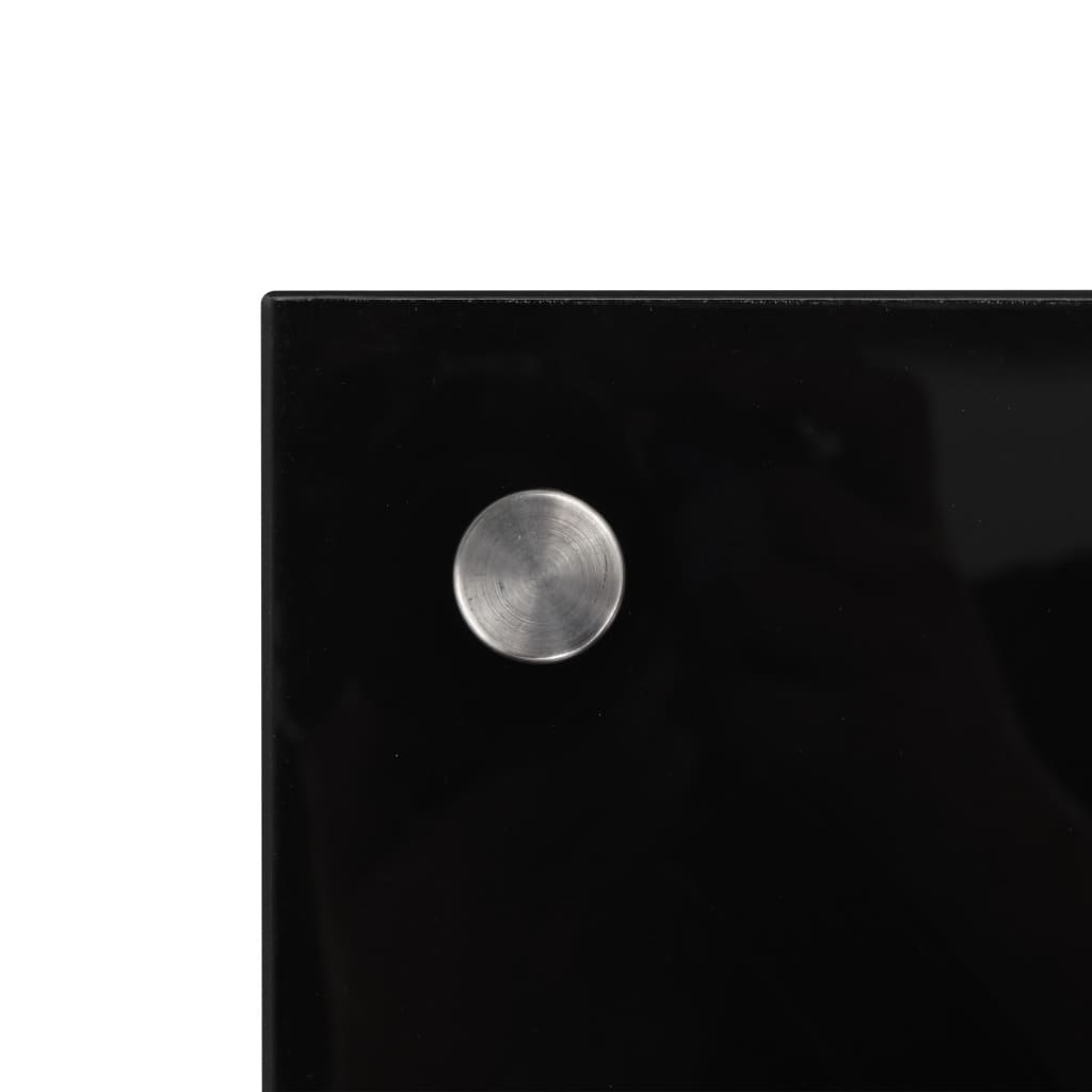 vidaXL Кухненски гръб, черен, 70x60 см, закалено стъкло