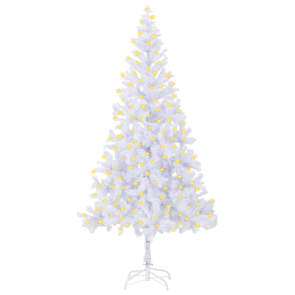 vidaXL Изкуствена осветена коледна елха, 210 см, 910 клонки