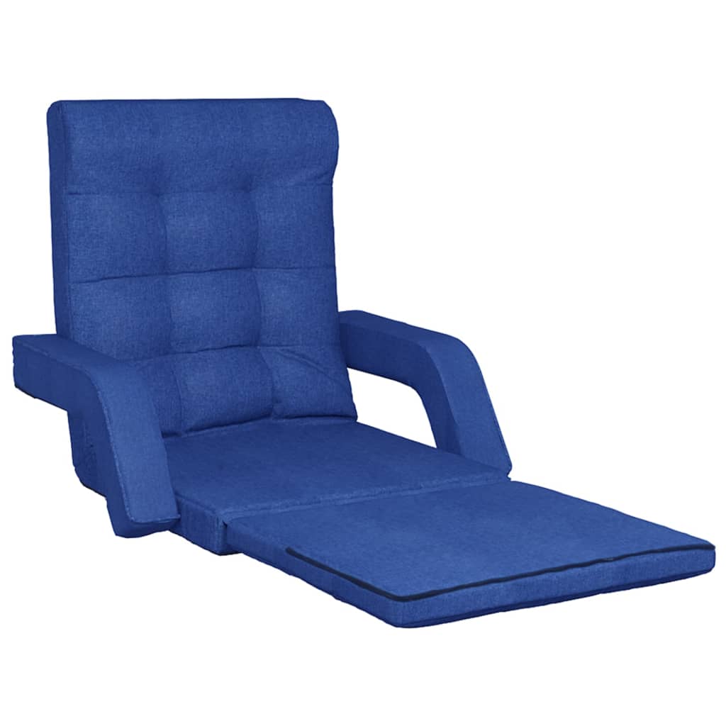 vidaXL Сгъваем подов стол с функция легло, син, текстил