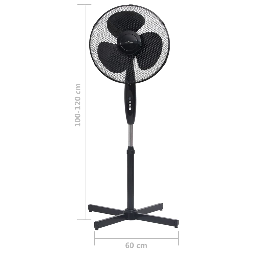 vidaXL Стоящ вентилатор, Φ40 см, 120 см, черен