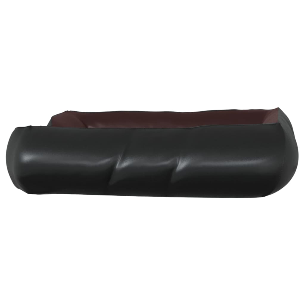 vidaXL Кучешко легло, черно и кафяво, 105x80x25 см, изкуствена кожа