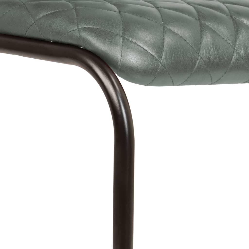 vidaXL Трапезни столове, 2 бр, естествена кожа, сиви