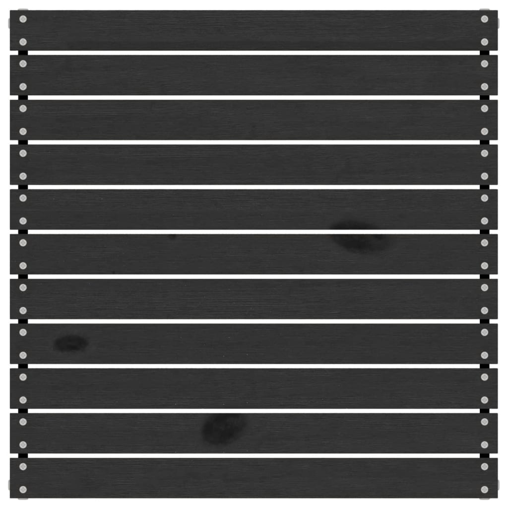 vidaXL Градински комплект от 3 части, с възглавници, черен, бор масив