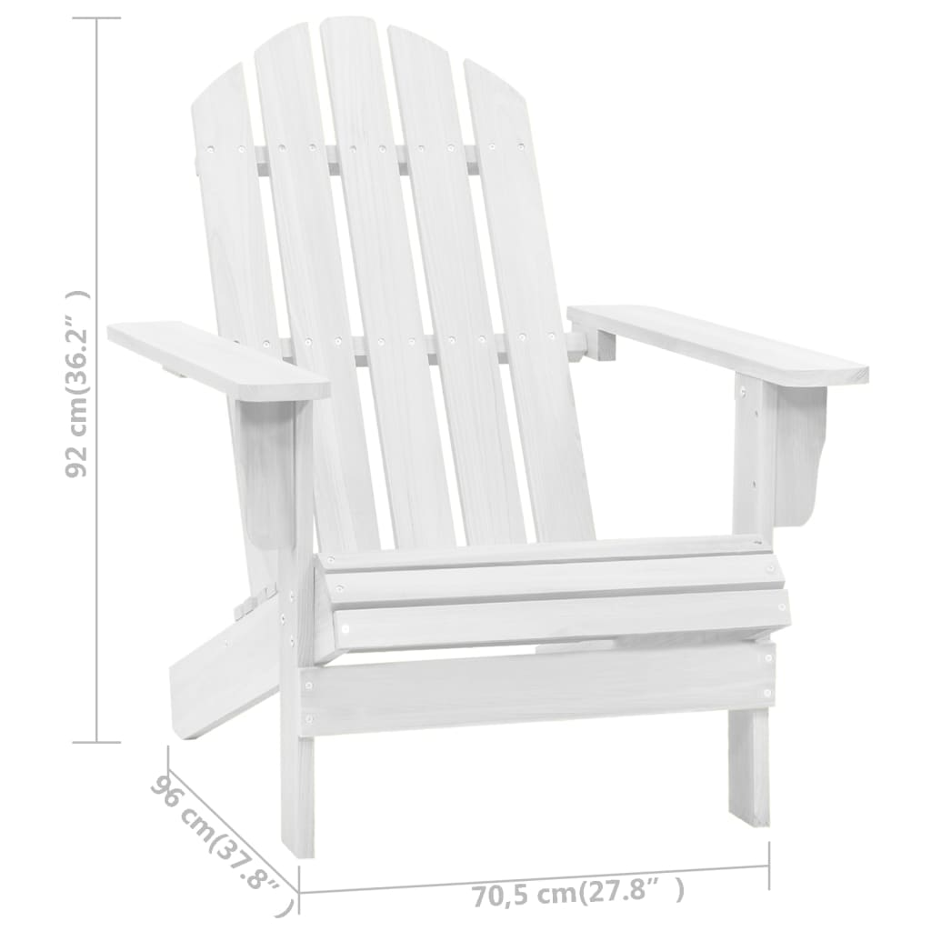 vidaXL Градински стол, дърво, бял
