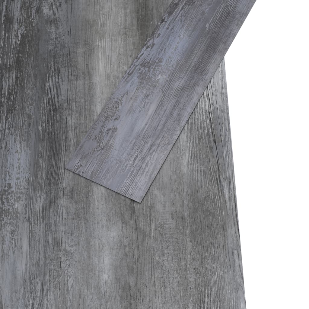 vidaXL PVC подови дъски 5,02 м² 2 мм самозалепващи блестящо сиво