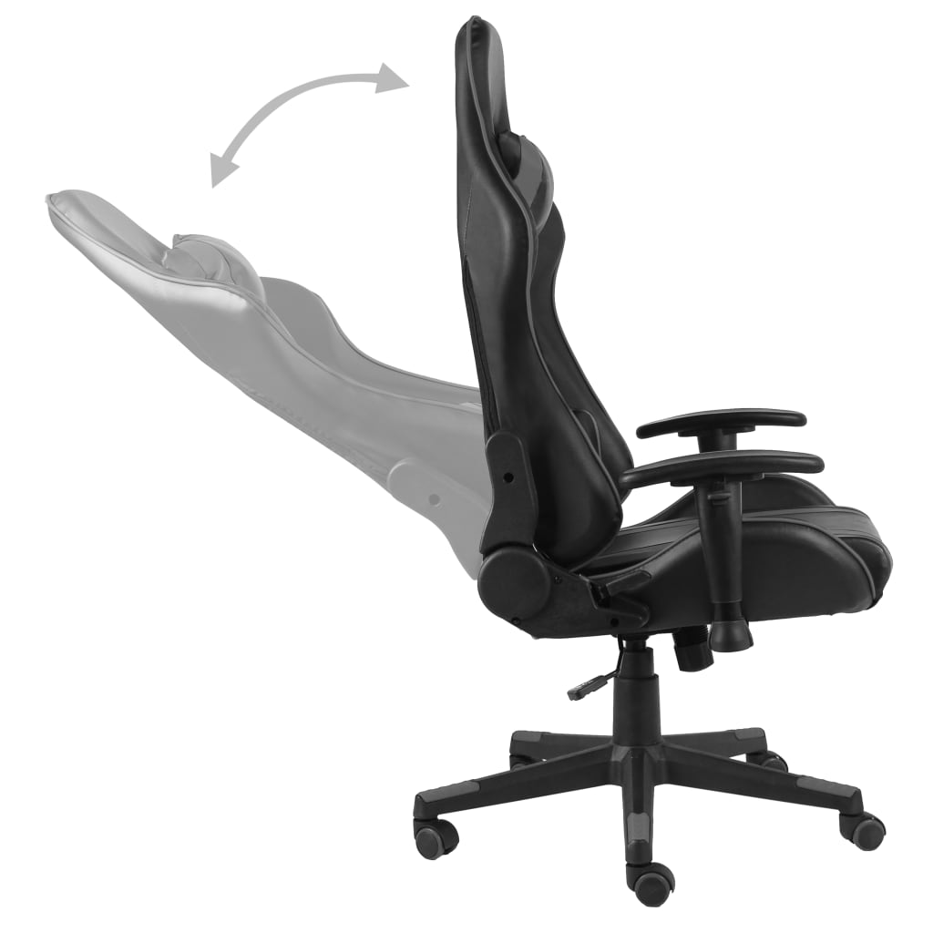 vidaXL Въртящ геймърски стол, сив, PVC