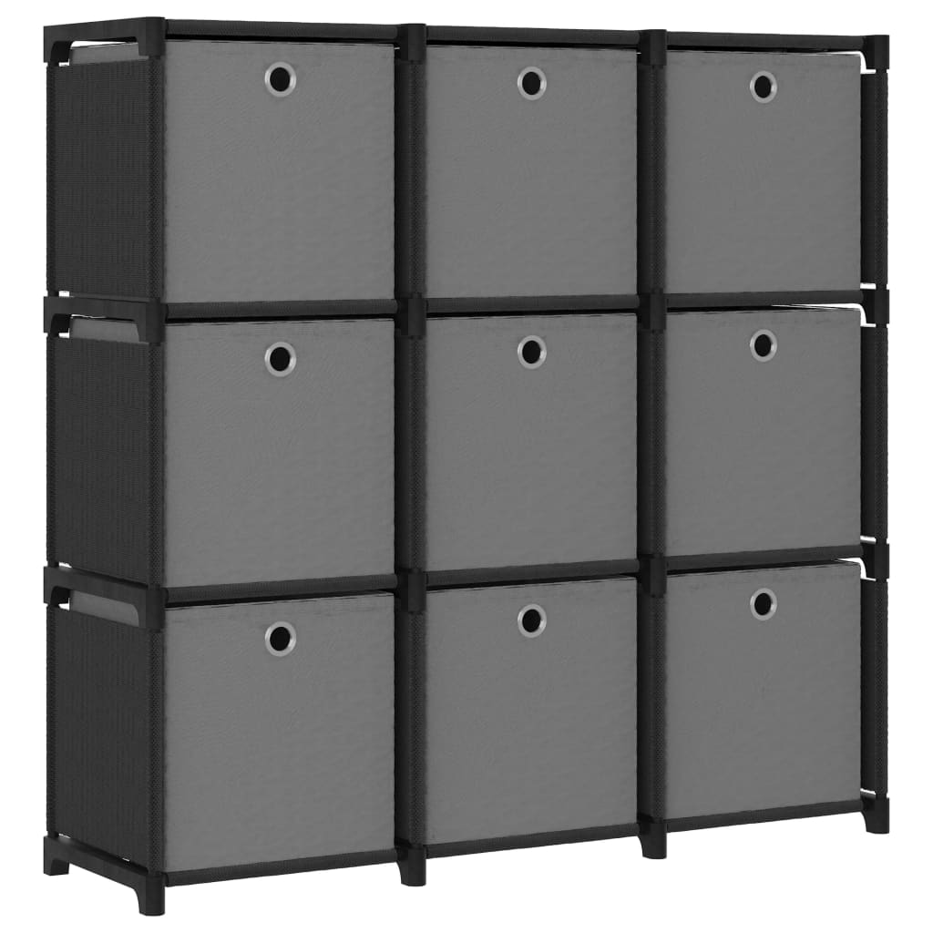 vidaXL Органайзер с 9 отделения с кутии, черен, 103x30x107,5 см, плат
