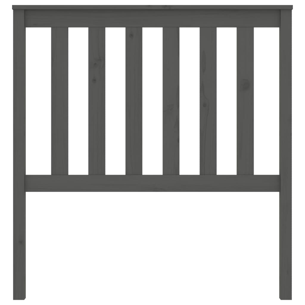vidaXL Горна табла за легло, сива, 96x6x101 см, бор масив