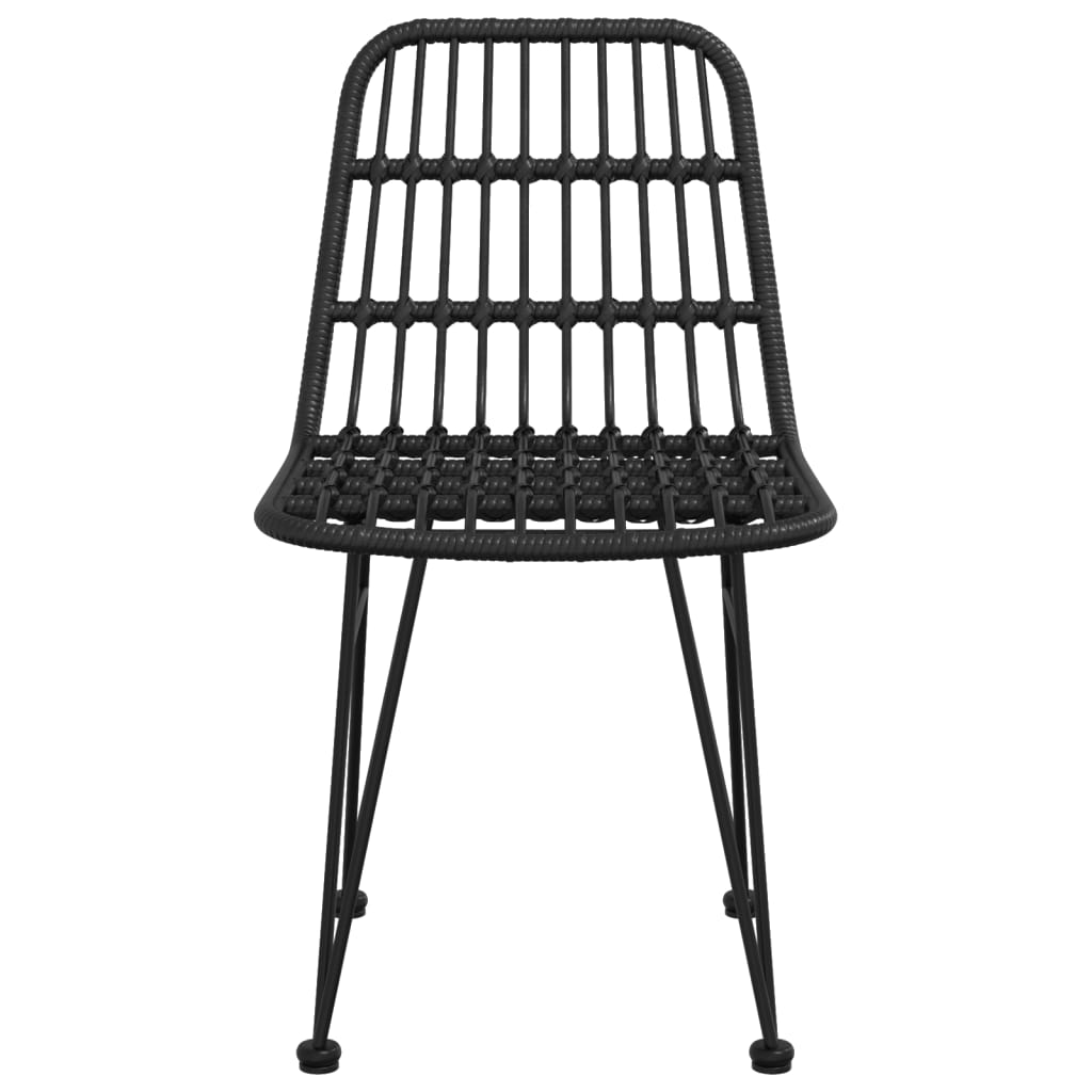 vidaXL Градински столове, 2 бр, черни, 48x62x84 см, PE ратан