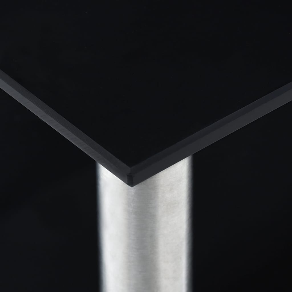 vidaXL Кухненски рафт, черен, 45x16x26 см, закалено стъкло